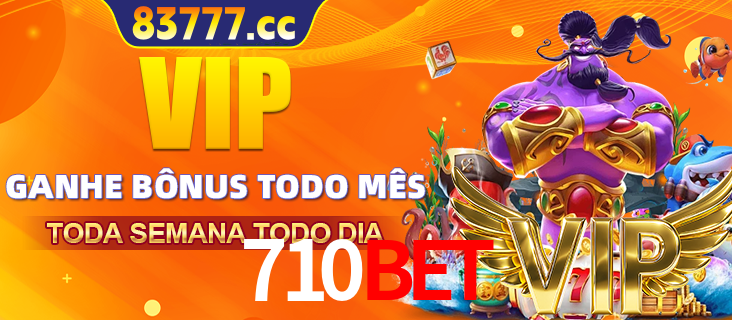 Banner promocional do 710BET oferecendo 100% de recompensas adicionais contínuas para quem fizer o login diário (Daily sign-in), com um mascote de coelho.