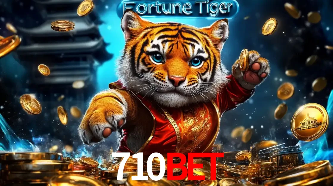 Imagem promocional do jogo de slot Fortune Tiger, com um tigre majestoso em traje tradicional cercado por uma fortuna em moedas de ouro, disponível agora no cassino 710BET.
